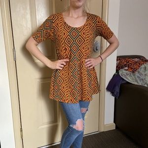 Printed short sleeve tunic